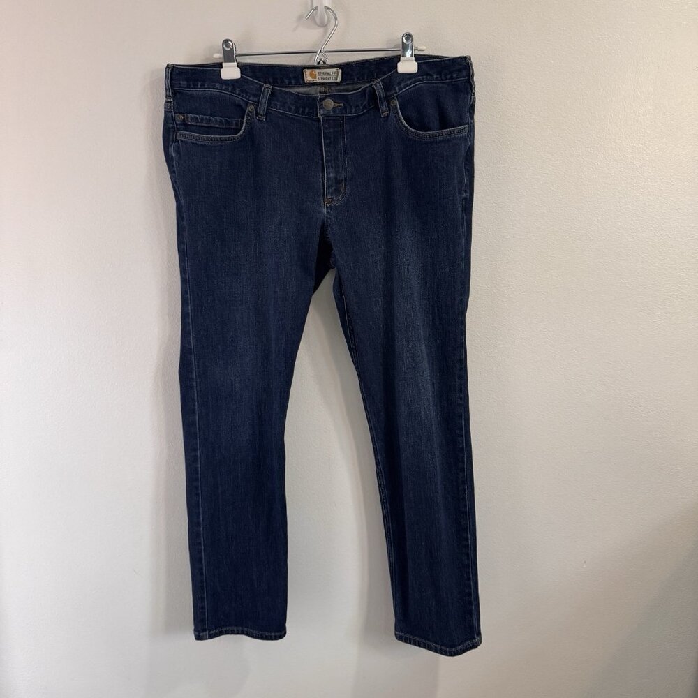Carhartt Jeans Womens 16W Original Fit Straight Leg Dark Denim Stretch Mid Rise